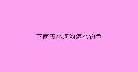 下雨天小河沟怎么钓鱼(下雨天河流钓鱼技巧)