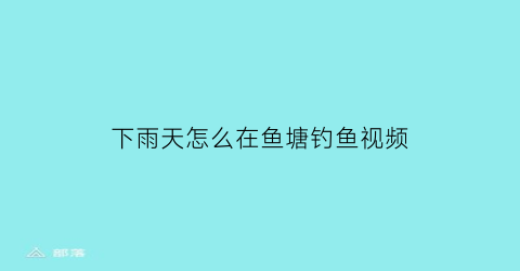 “下雨天怎么在鱼塘钓鱼视频(下雨天在鱼塘钓鱼怎么钓)