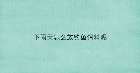 下雨天怎么放钓鱼饵料呢(下雨天气怎么钓鱼)