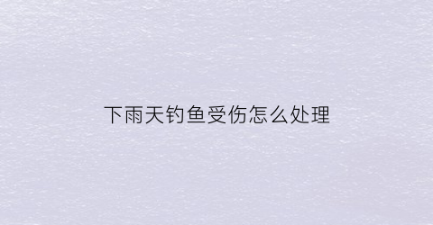 下雨天钓鱼受伤怎么处理(下雨钓鱼有危险吗)