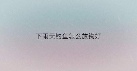 下雨天钓鱼怎么放钩好(下雨天钓鱼怎么放钩好呢)