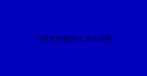 “下雨天钓鱼有水怎么办呢(下雨天钓鱼有口吗)