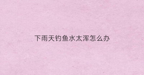 下雨天钓鱼水太浑怎么办(下雨天钓鱼钓浑水还是钓清水)