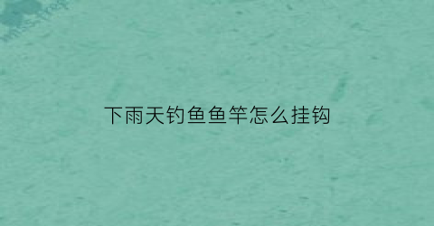 下雨天钓鱼鱼竿怎么挂钩(下雨天鱼竿卡节怎么办)