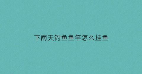 “下雨天钓鱼鱼竿怎么挂鱼(下雨天鱼竿卡节怎么办)