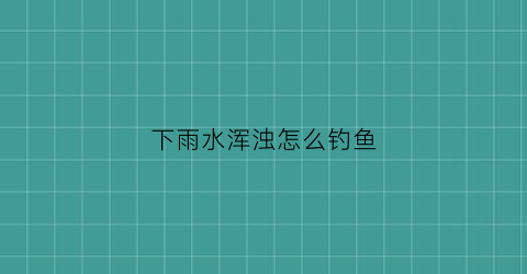 “下雨水浑浊怎么钓鱼(下雨水浑浊怎么钓鱼呢)