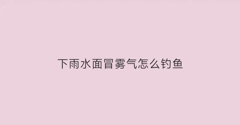 下雨水面冒雾气怎么钓鱼(下雨水面冒雾气怎么钓鱼呢)