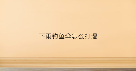 下雨钓鱼伞怎么打湿(钓鱼用雨伞)