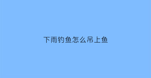 下雨钓鱼怎么吊上鱼(下雨天怎么钓鱼鱼容易上钩)