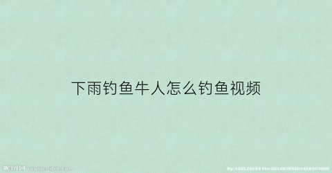 下雨钓鱼牛人怎么钓鱼视频(下雨钓鱼的视频)