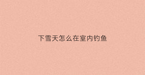 下雪天怎么在室内钓鱼(下雪天怎么在室内钓鱼好)