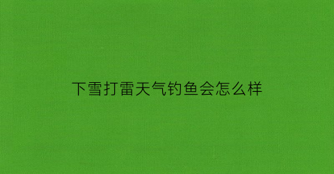 下雪打雷天气钓鱼会怎么样(下雪天打雷是什么征兆)