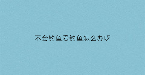 不会钓鱼爱钓鱼怎么办呀(我不会钓鱼怎么办)