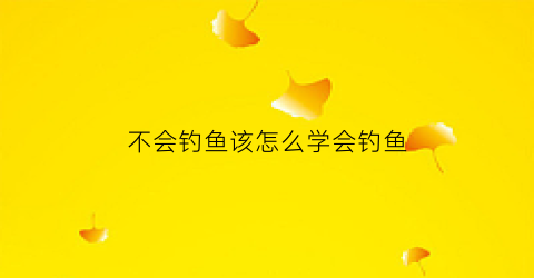 不会钓鱼该怎么学会钓鱼(不会钓鱼该怎么学会钓鱼视频)
