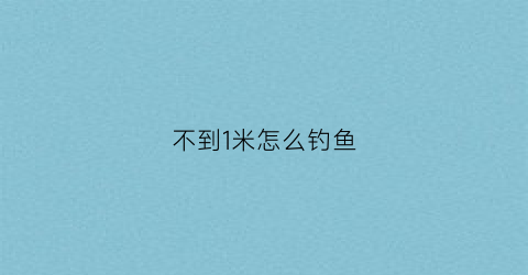 不到1米怎么钓鱼(不到一米水深好钓鱼吗)