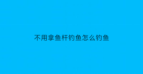 不用拿鱼杆钓鱼怎么钓鱼(不用鱼竿钓大鱼的方法)