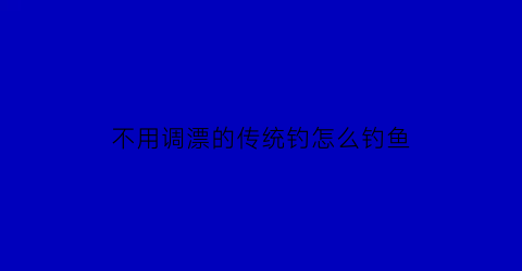 不用调漂的传统钓怎么钓鱼(不用调漂的漂)