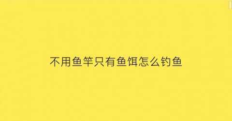 不用鱼竿只有鱼饵怎么钓鱼