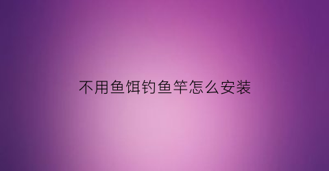 “不用鱼饵钓鱼竿怎么安装(不用鱼饵钓鱼竿怎么安装视频)