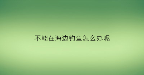 不能在海边钓鱼怎么办呢(海边禁止钓鱼吗)