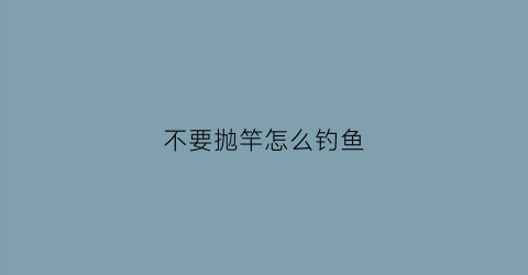 不要抛竿怎么钓鱼