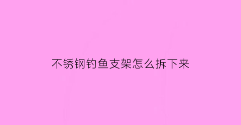 不锈钢钓鱼支架怎么拆下来(不锈钢钓鱼支架带地插的)