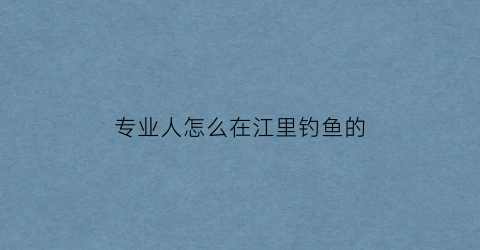 专业人怎么在江里钓鱼的(江里面怎么钓大鱼)