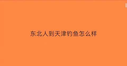 东北人到天津钓鱼怎么样(东北人去天津适应吗)