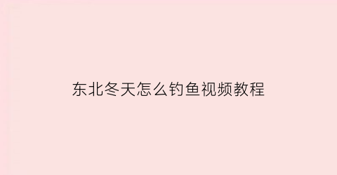 “东北冬天怎么钓鱼视频教程(东北冬天怎么钓鱼视频教程大全)