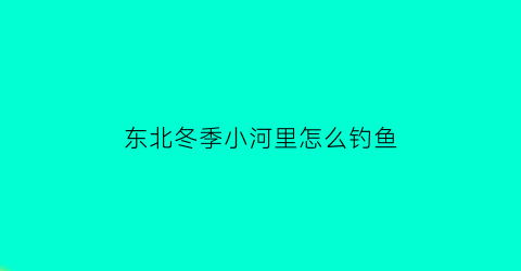 东北冬季小河里怎么钓鱼