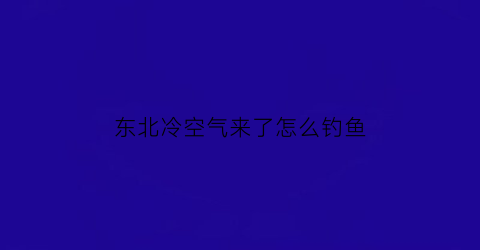 东北冷空气来了怎么钓鱼