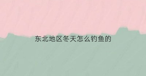 东北地区冬天怎么钓鱼的(东北人冬天钓鱼)