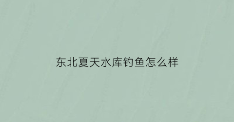 东北夏天水库钓鱼怎么样