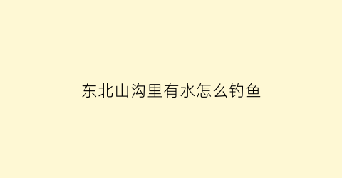 东北山沟里有水怎么钓鱼(东北河沟里的鱼)