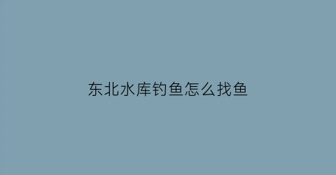 东北水库钓鱼怎么找鱼(东北水库的鱼)