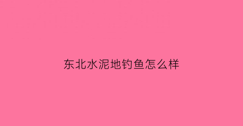 东北水泥地钓鱼怎么样