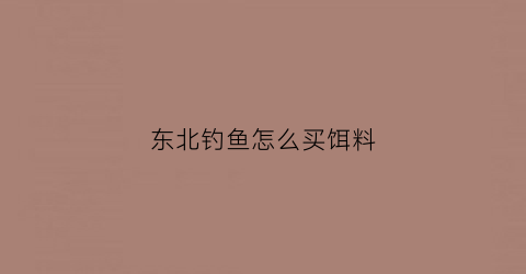 东北钓鱼怎么买饵料