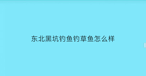 东北黑坑钓鱼钓草鱼怎么样