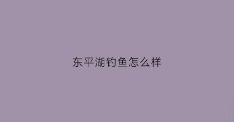 东平湖钓鱼怎么样(东平湖垂钓基地怎么收费)