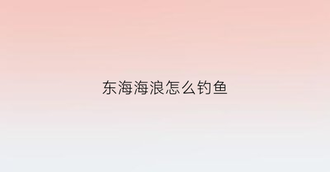 东海海浪怎么钓鱼(东海海浪24小时预报)