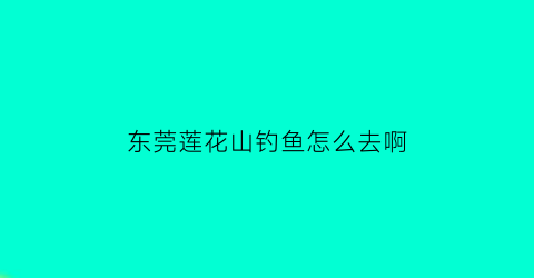 东莞莲花山钓鱼怎么去啊(东莞莲花山要门票吗)