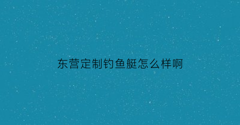东营定制钓鱼艇怎么样啊(东营渔具店地址)
