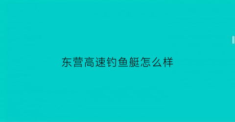 东营高速钓鱼艇怎么样(东营海钓点)