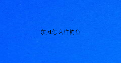 东风怎么样钓鱼