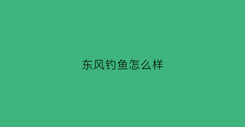 东风钓鱼怎么样