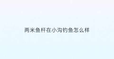 两米鱼杆在小沟钓鱼怎么样(两米鱼竿)