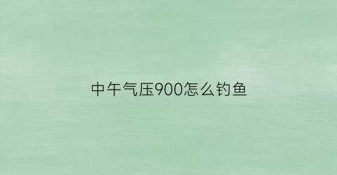 中午气压900怎么钓鱼(气压990钓鱼)