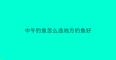 “中午钓鱼怎么选地方钓鱼好(中午钓鱼钓什么水位)