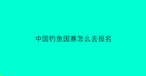 中国钓鱼国赛怎么去报名(钓鱼国赛app)