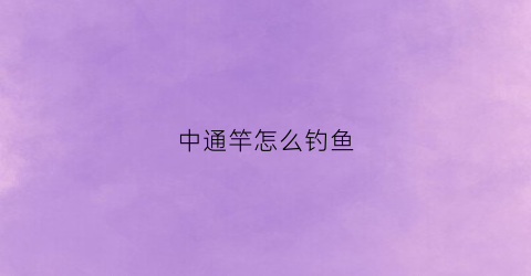 中通竿怎么钓鱼